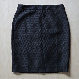 NWT J. Crew Factory Black Brocade Pencil Skirt Size 4